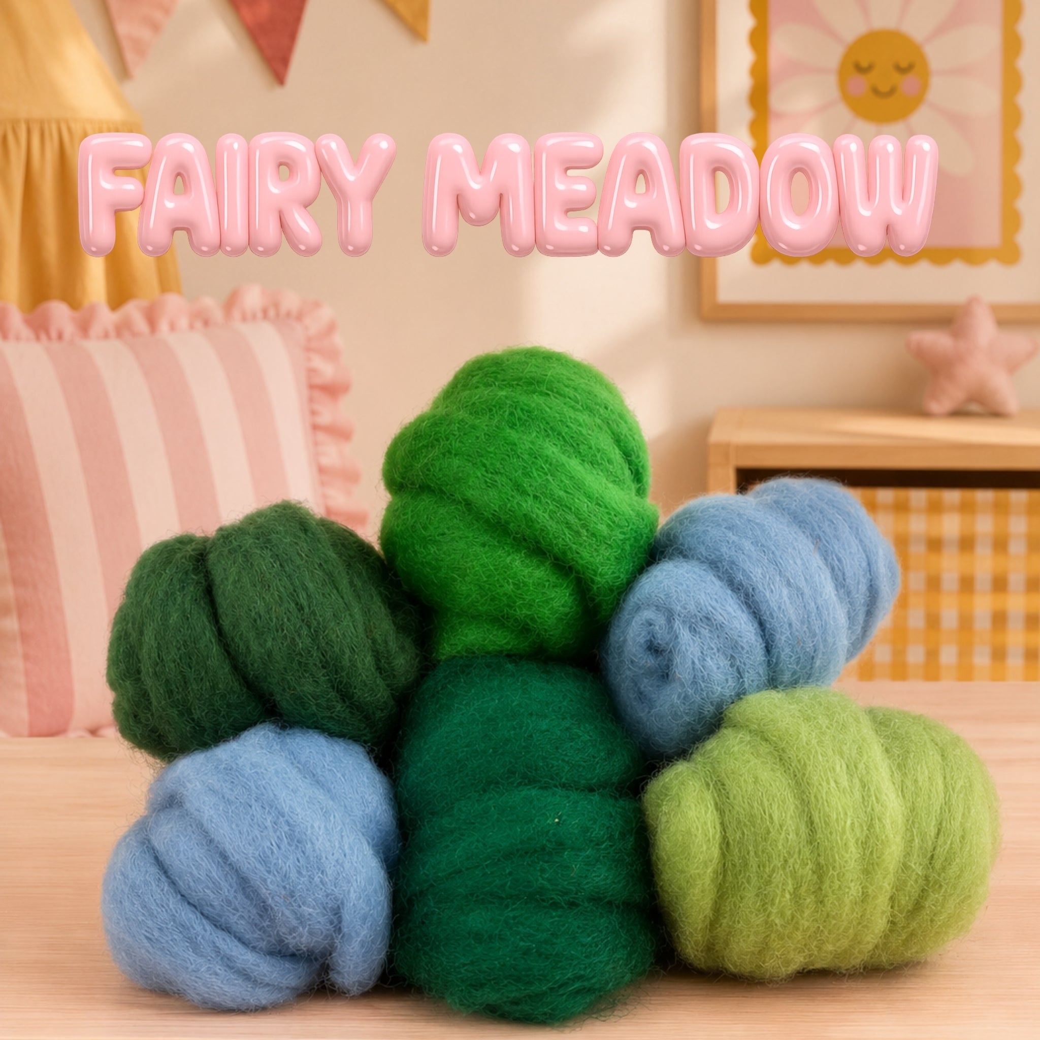 Fairy Meadow – Filzwolle Farbset aus 100 % Schafwolle (300g)