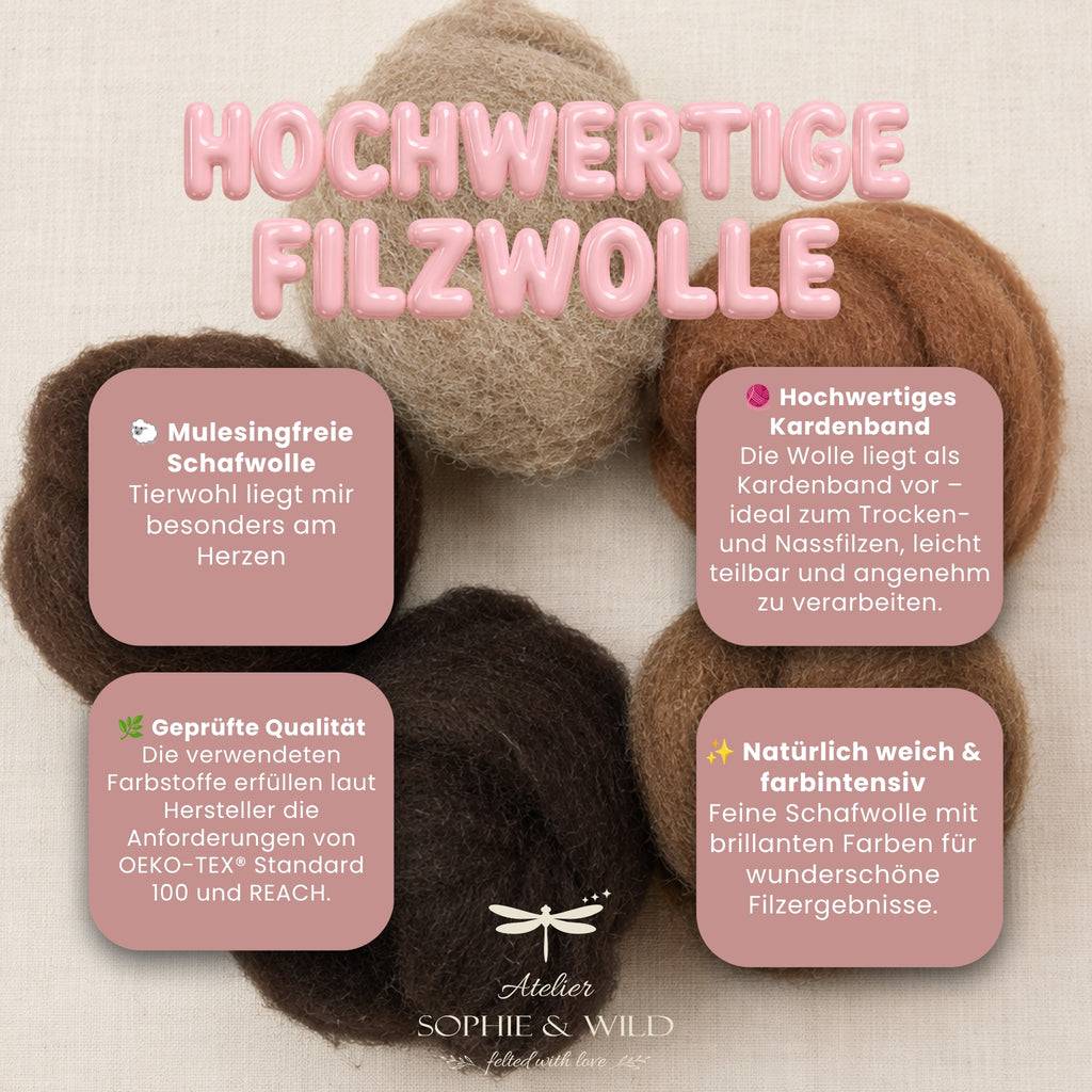 Enchanted Forest – Filzwolle Farbset aus 100 % Schafwolle (100g)