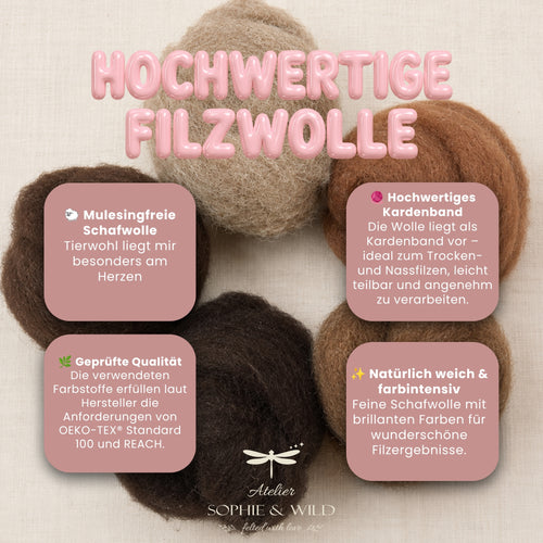 Enchanted Forest – Filzwolle Farbset aus 100 % Schafwolle (100g)