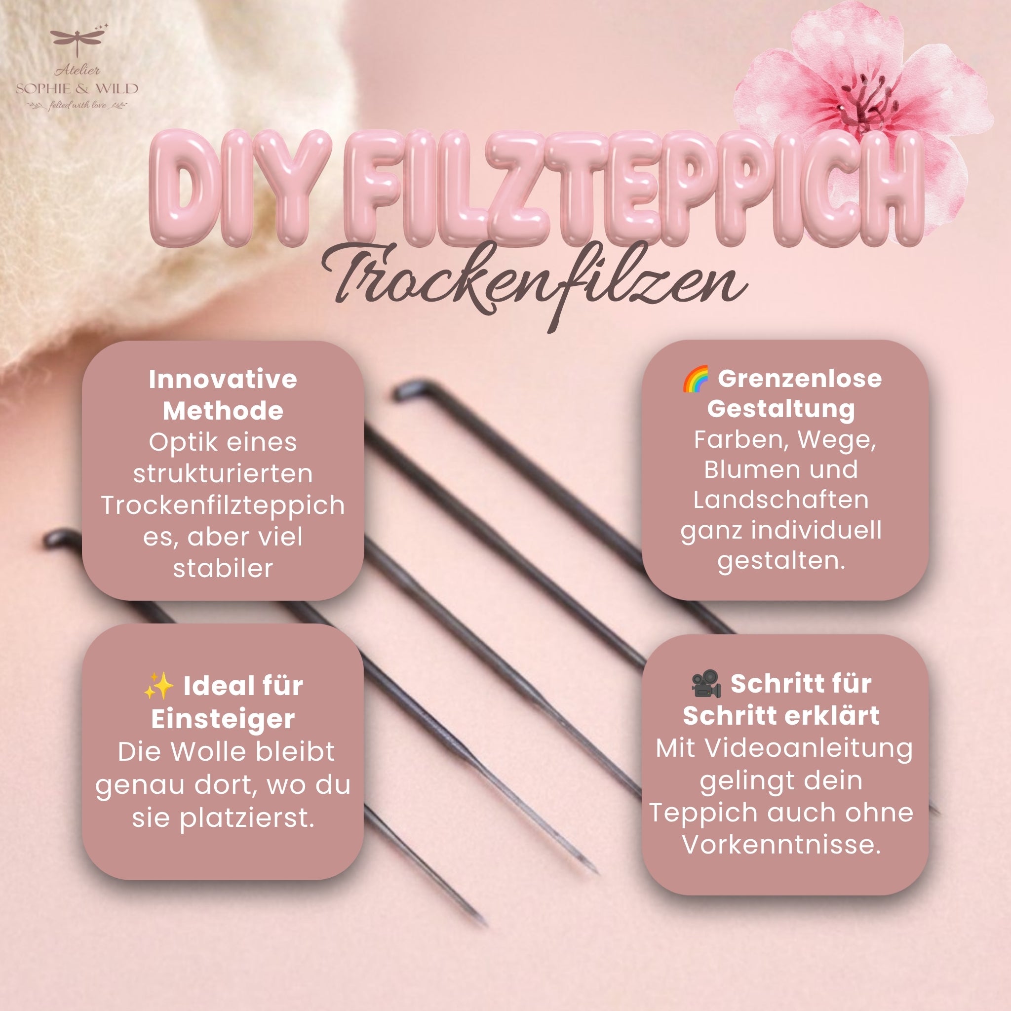 DIY Filzteppich Anleitung – Trockenfilzen | Video & PDF | Für Anfänger