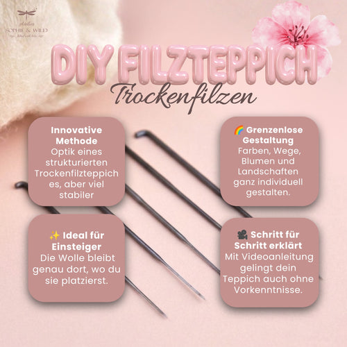 DIY Filzteppich Anleitung – Trockenfilzen | Video & PDF | Für Anfänger