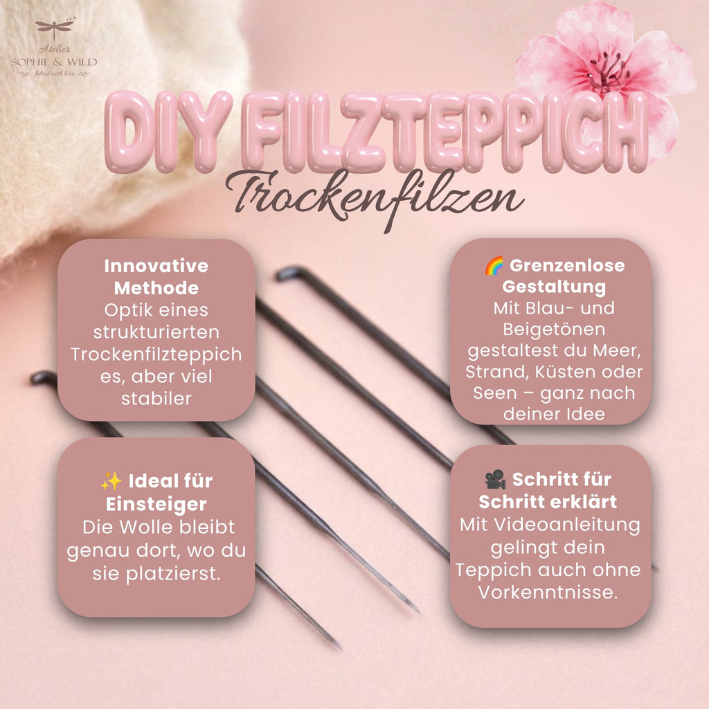 DIY Filzteppich Anleitung Mermaid Cove – Trockenfilzen | PDF | Für Anfänger