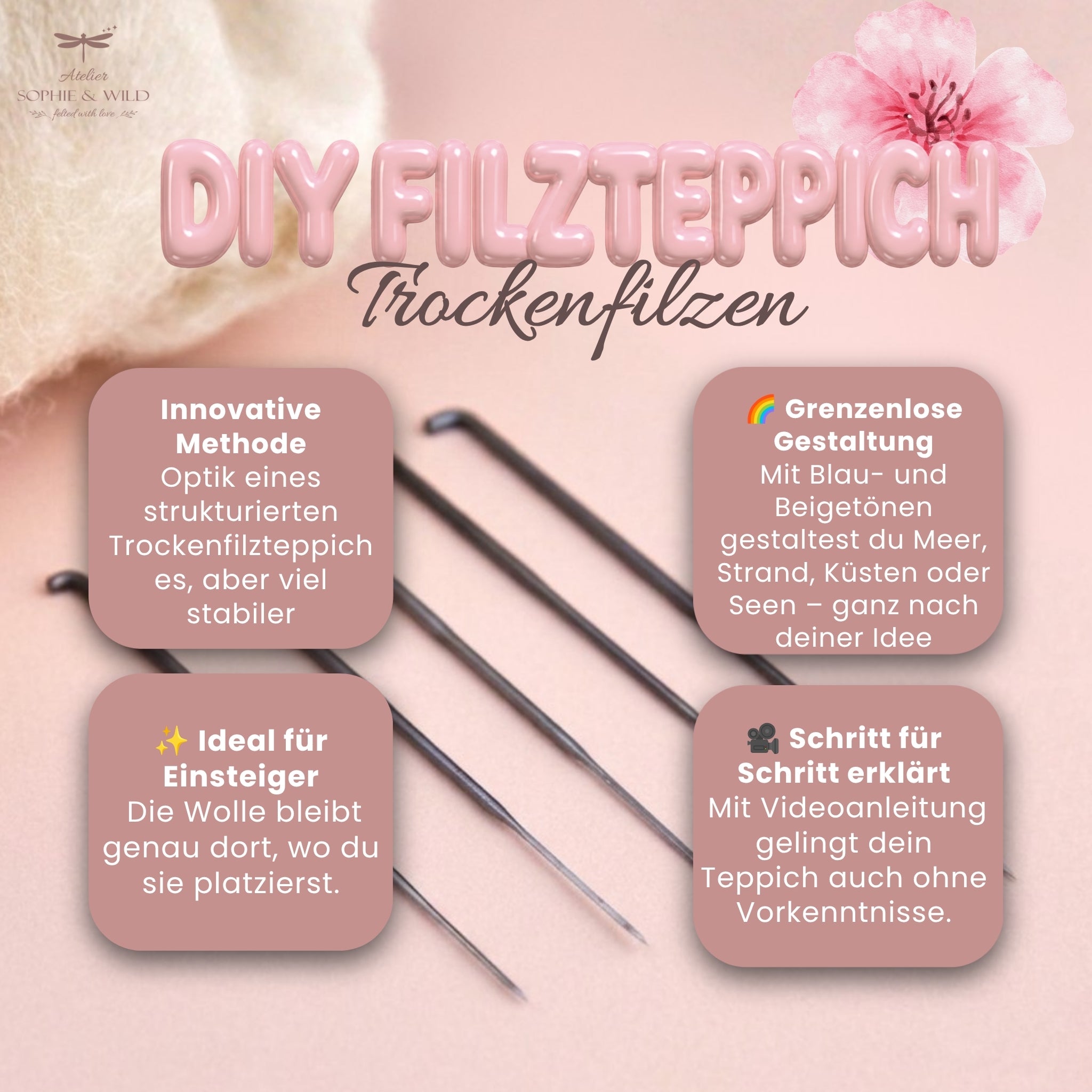 DIY Filzteppich Anleitung Mermaid Cove – Trockenfilzen | PDF | Für Anfänger