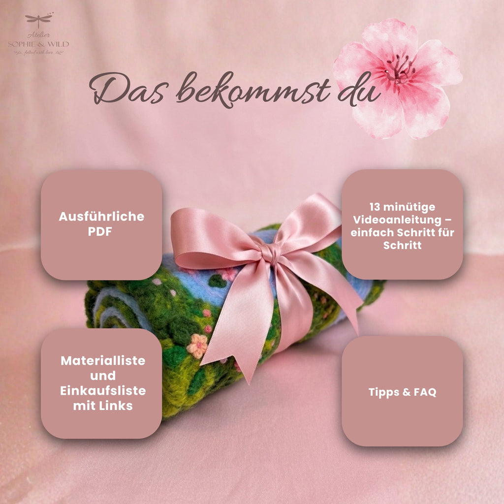 DIY Filzteppich Anleitung – Trockenfilzen | Video & PDF | Für Anfänger