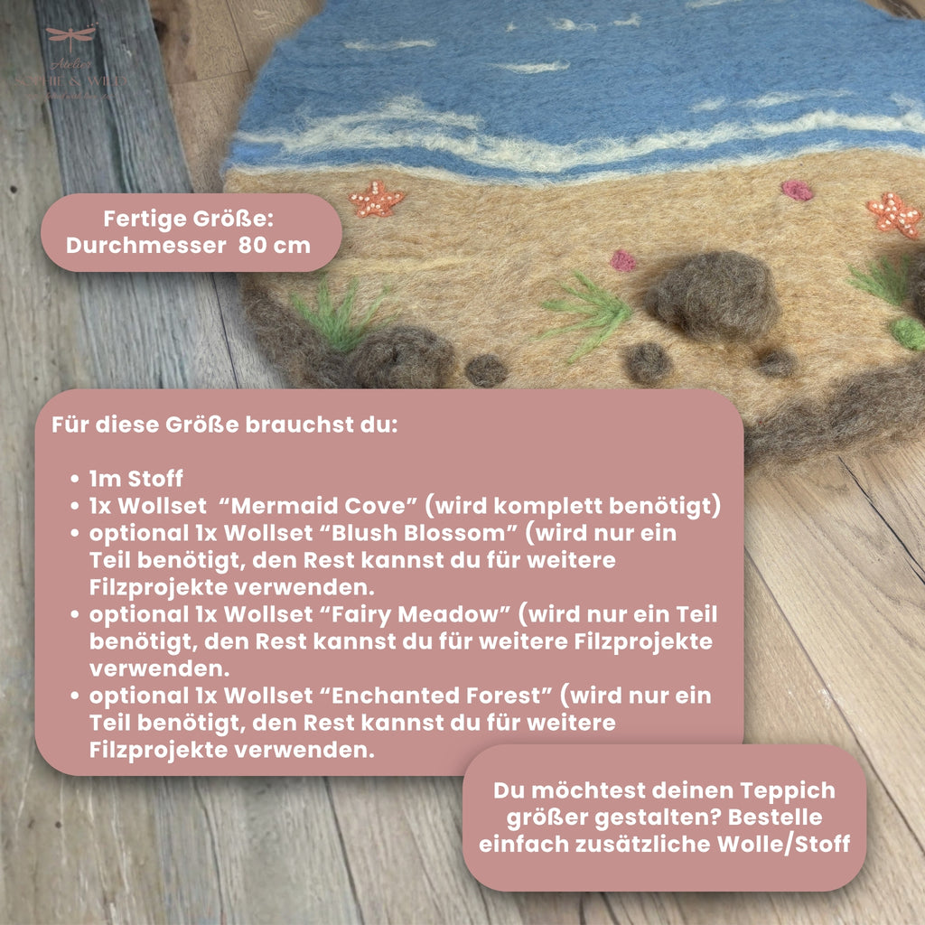 DIY Filzteppich Anleitung Mermaid Cove – Trockenfilzen | PDF | Für Anfänger